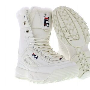 Fila Women's Disruptor Shearling Boots - Light Grey | Off White